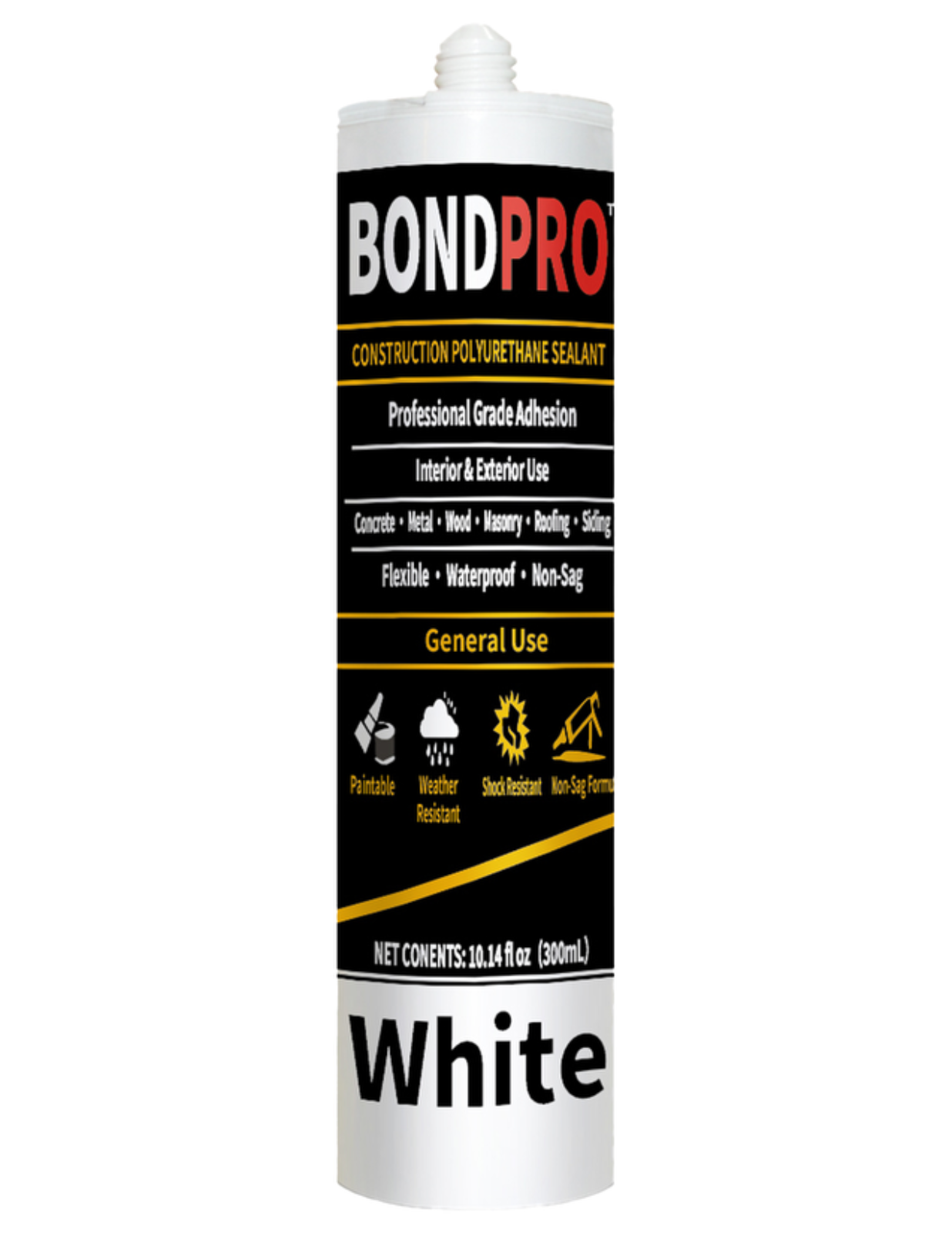 BondPro Construction Polyurethane Sealant 10.14 fl oz 300ml White