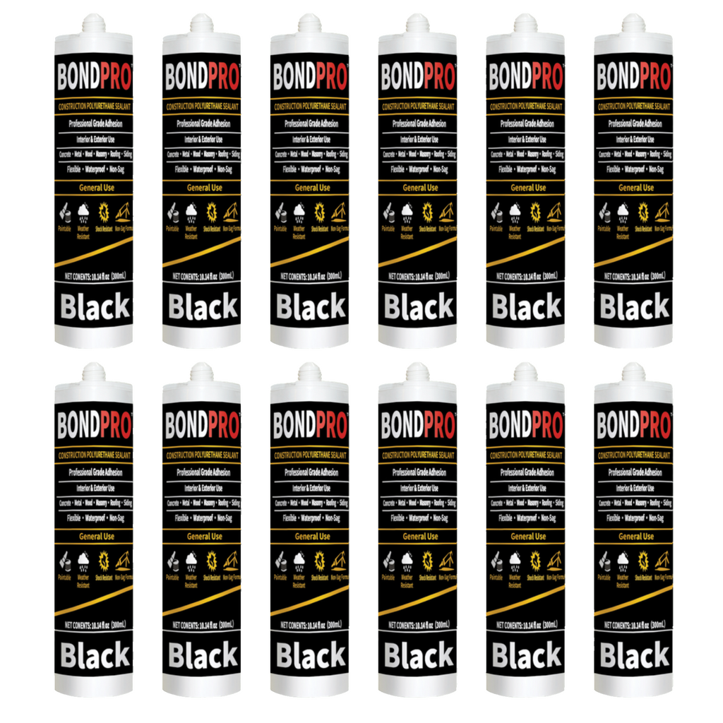 BondPro™ Construction Polyurethane Sealant (10.14 fl oz /300ml) 12 pack Black